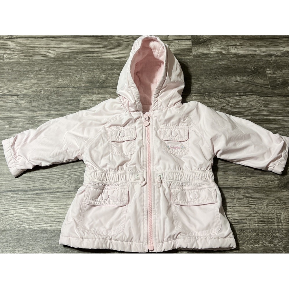 Baby Gap Infant Girl's Quilt Lined Soft Pink Hooded Jacket Size 12-18 Months